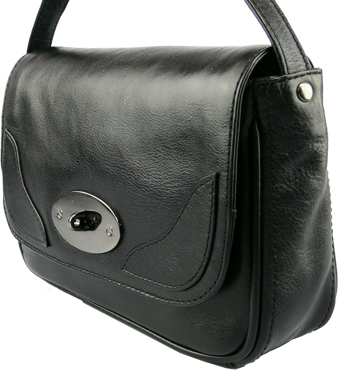 Gräs|chen Fräulein Annika Umhängetasche Leder 25 cm Schwarz, Schwarz