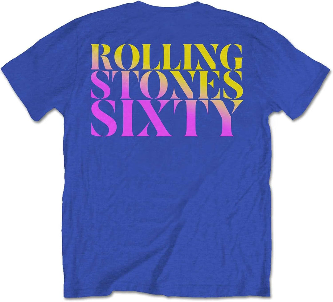 The Rolling Stones T-Shirt Sixty Gradient Text Logo Neu offiziell Herren Weiss, S Wei&#xDF;