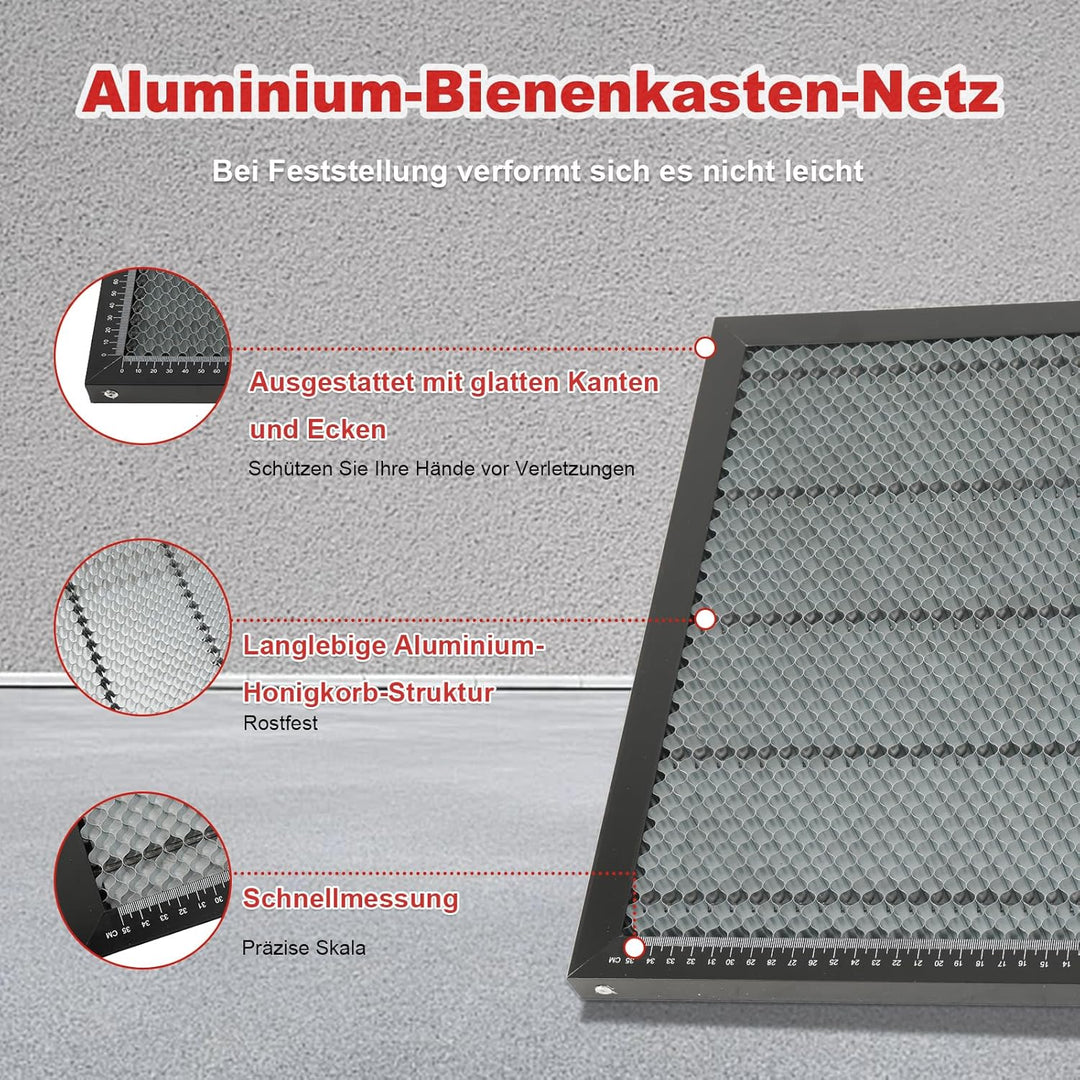 Laser Wabentisch, 400 x 400 x 22 mm Laser Honeycomb Arbeitstisch mit 0.4mm Aluminiumplatte für Deskt