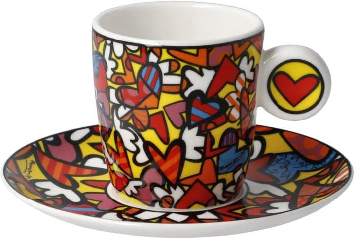 CREAFLOR HOME 2er Set Espressotasse & Kaffeebecher Romero Britto All WE Need is Love Goebel