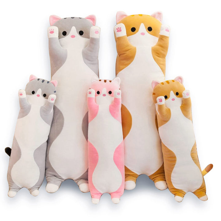 Bobomon Katze Kuscheltier stofftier Katze langes Kissen riesen XXL Kawaii gross plüschtier plüschkat