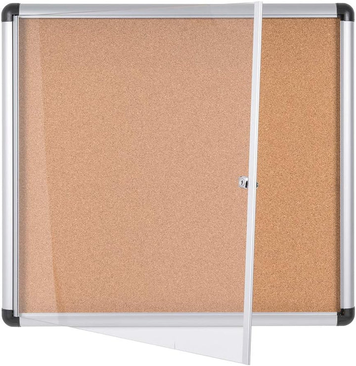 Bi-Office Schaukasten Vitrine"Enclore Extra", Kork, geeignet für 6 x DIN A4, silberner Aluminiumrahm