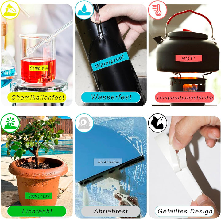 UNOKA 12mm Kompatibel für Brother P touch H100LB PT-D210 D400 H200 H107B P700 1000 1010 E100 H105, E