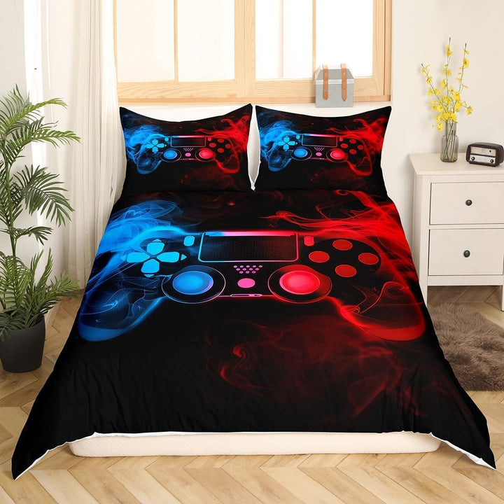 Teens Spieler Bettbezug 220X240,Jungen Spiel Joysticks Reversibel Bettwäsche-Set,Kinderspielkonsolen