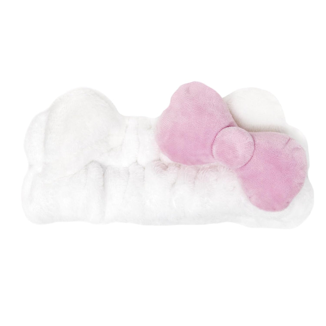 Plüsch-Spa-Stirnband mit Hello Kitty's charakteristischer Schleife, Rosa, tierversuchsfrei und vegan