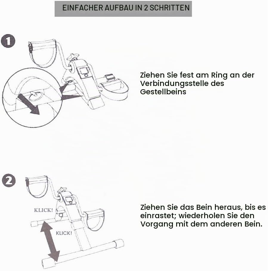 Mini Stepper Fitnessgerät für Zuhause, Hydraulischer Heimtrainer mit Widerstandsbändern &amp; LCD Displa