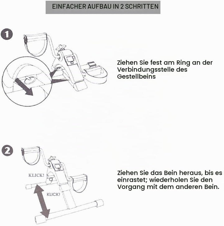 Mini Stepper Fitnessgerät für Zuhause, Hydraulischer Heimtrainer mit Widerstandsbändern &amp; LCD Displa