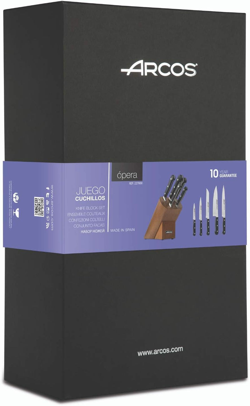 Arcos 227000 Opera - Küchenmesser-Set 5 Stück (5 Messer) - NITRUM geschmiedetem Edelstahl - HandGrif