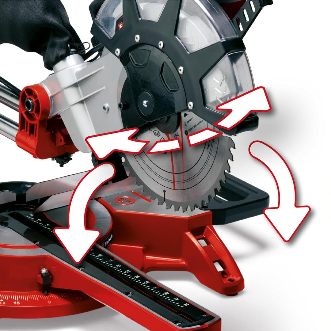 Einhell Zug-Kapp-Gehrungssäge TC-SM 2534/1 Dual (max. 2350 W, Ø250 x Ø30 mm Sägeblatt, 4000 min-1, i