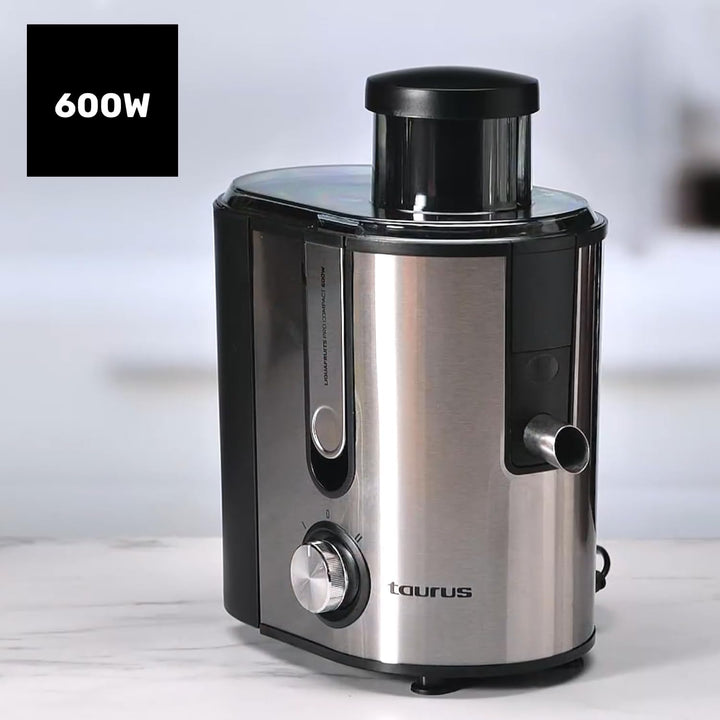 Taurus - Liquafruits Pro Compact Entsafter | 600W | Einlass 65 mm | Abnehmbarer Edelstahlfilter | 2