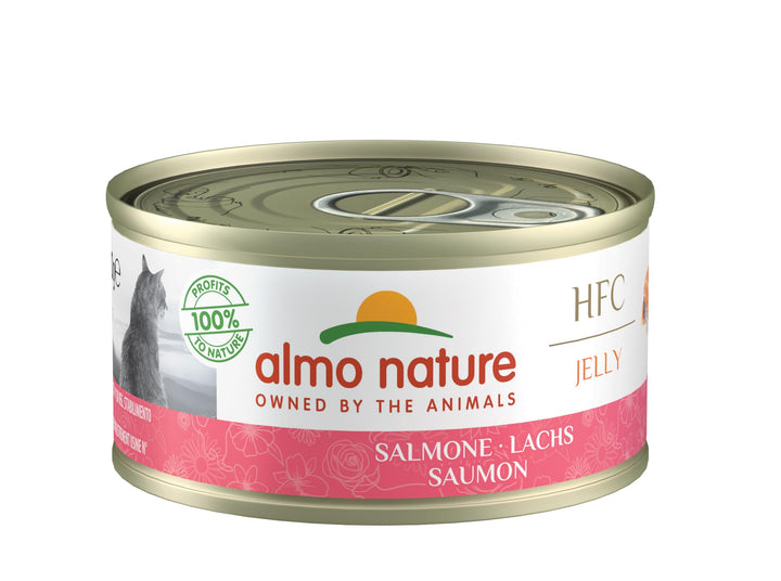 Almo Nature HFC Jelly Katzenfutter nass - Lachs 24er Pack (24 x 70g) Lachs 70 g (24er Pack), Lachs 7