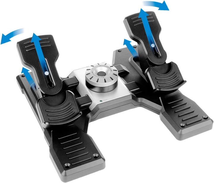 Logitech G Saitek Pro Flight Rudder Pedals, Pedale mit Zehenbremse zur Rudersteuerung für Flug Simul