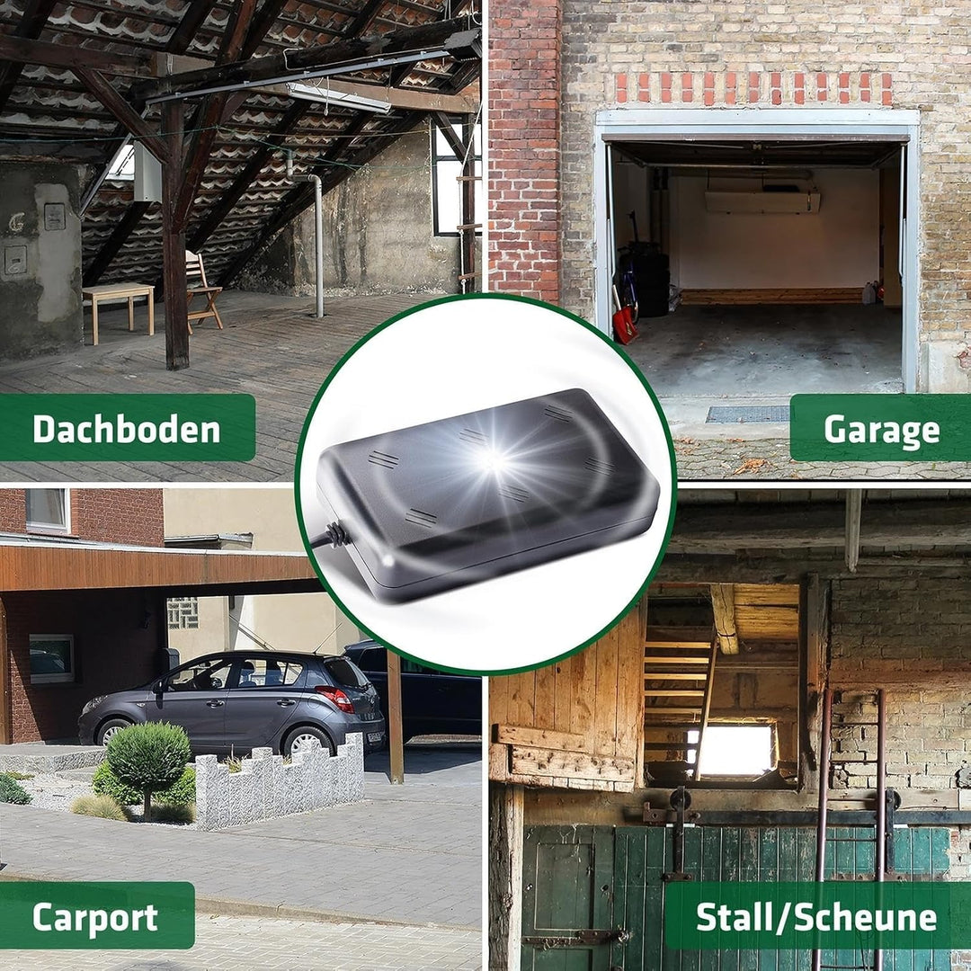 Gardigo® Marderschreck Indoor LED für Marderabwehr | Marder-Frei Haus Garage Scheune Stall und Carpo