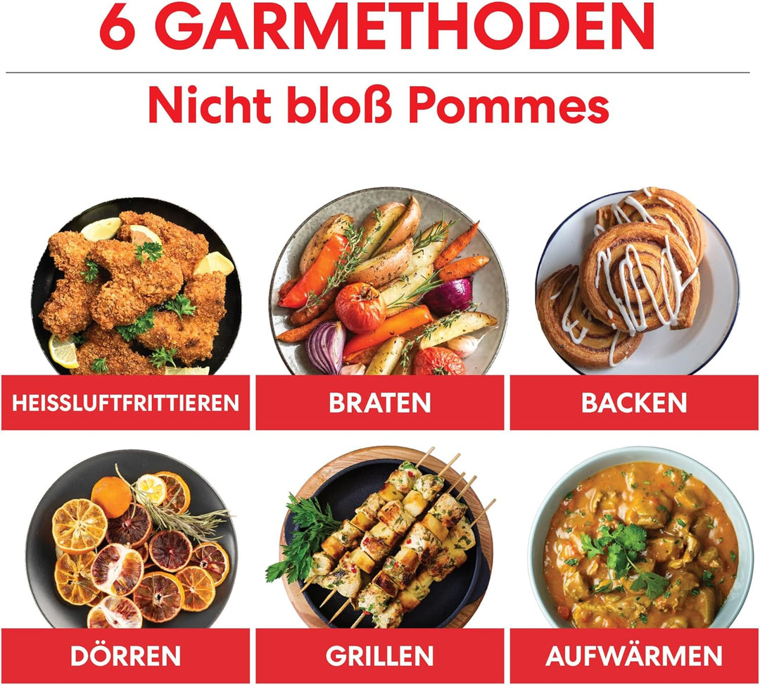 Instant Vortex Plus mit ClearCook - 5.7L Digitale Gesunde Heissluftfritteuse, Edelstahl, 6-in-1 Smar