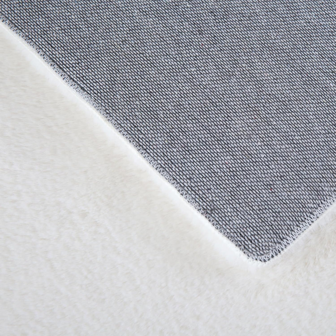 Weicher Hochflor Rund Teppich Wohnzimme Waschbarer Teppich im modernen Stil Unicolor & Einfarbig Tep