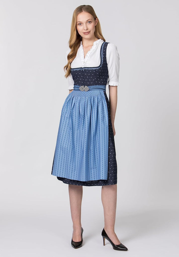 Stockerpoint Damen Dirndl Dunja Kleid für besondere Anlässe 40 Dunkelblau, 40 Dunkelblau