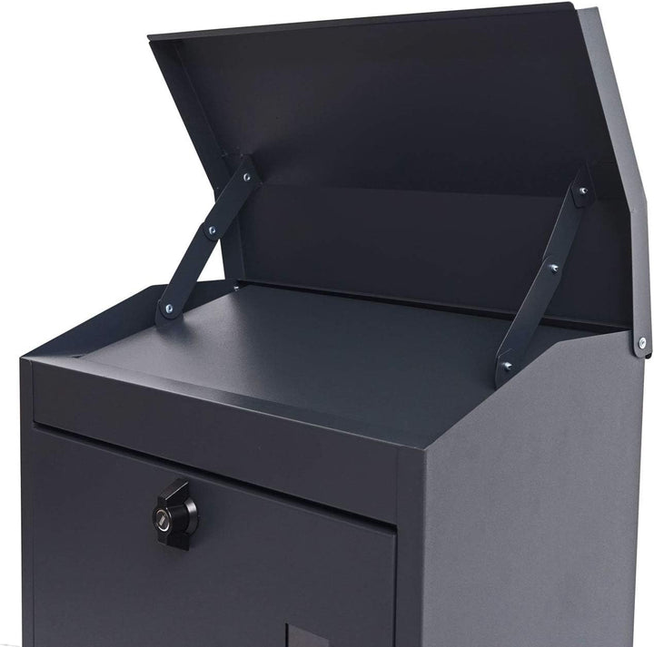 XXL Briefkasten HWC-H26AM, Firmenbriefkasten Postkasten, abschliessbar pulverbeschichtet 52x44x25cm