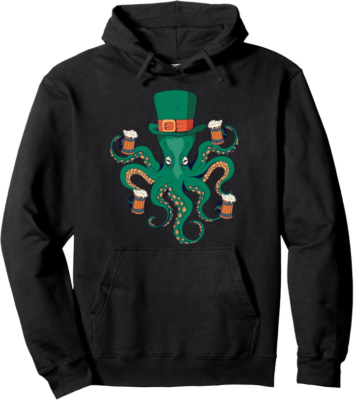 St. Patrick's Day - Lustiger Bier-Oktopus Pullover Hoodie