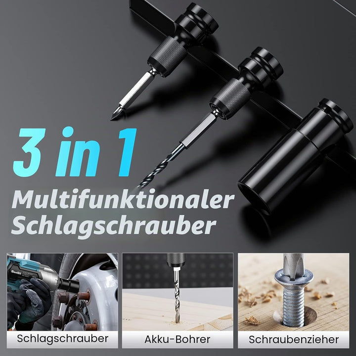 Seesii Akku Schlagschrauber 650Nm(479 Ft-lb) hohes Drehmoment, 3300 U/min, Bürstenloser Motor, mit 2