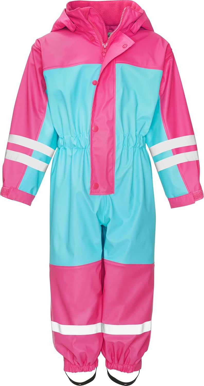 Playshoes Unisex Kinder Regen-Anzug mit Fleece-Futter Warmer Wasserdichter Matschanzug Regenbekleidu