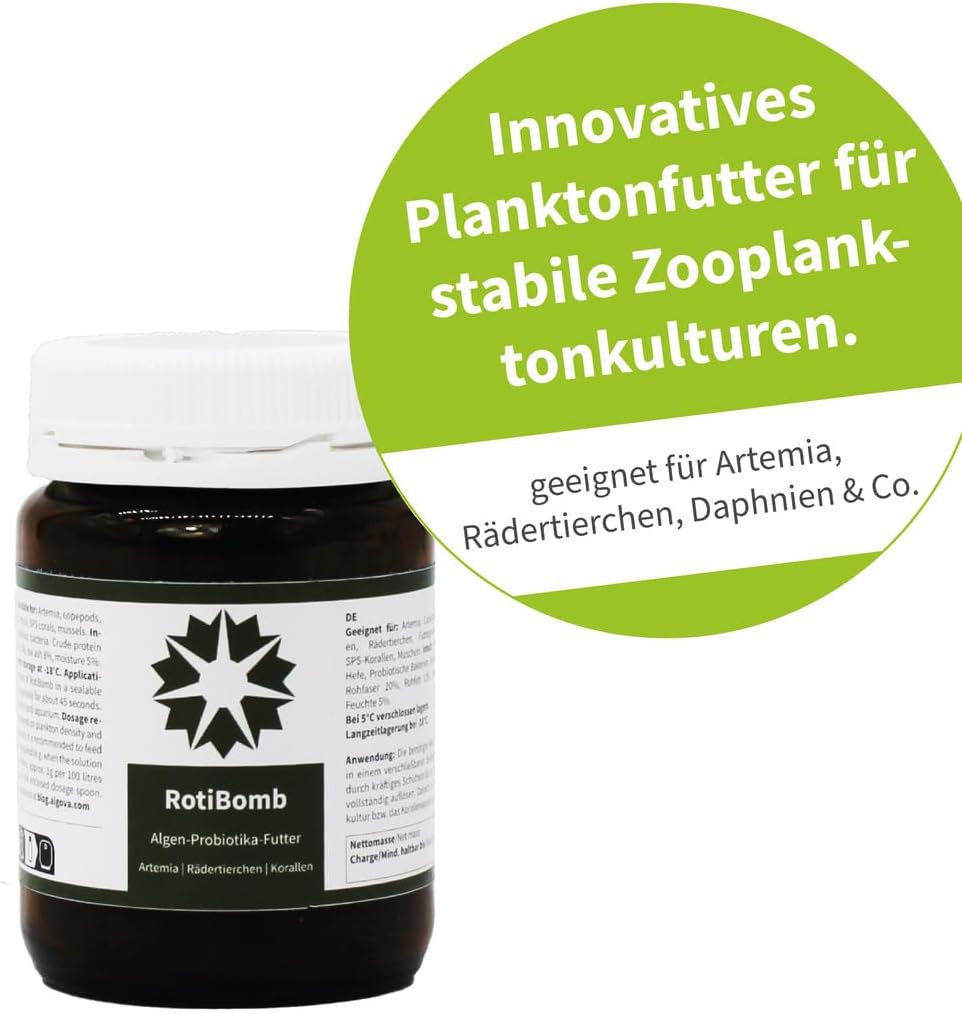 RotiBomb - Futter für Artemia Wasserflöhe Feenkrebse Rädertierchen (50 g) 50 g (1er Pack), 50 g (1er