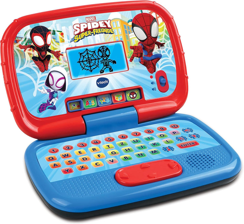 VTech Spidey und seine Super-Freunde - Lernlaptop – Lerncomputer mit QWERTZ-Tastatur und Inhalten zu