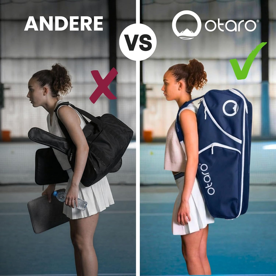 Otaro Tennistasche 82L | Tennisschläger Tasche für 4 Schläger mit Thermofach, Schuhfach & Kühlfach |
