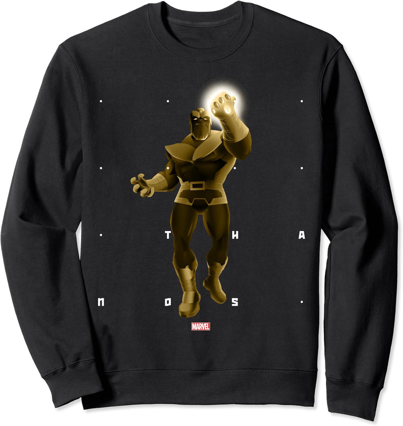 Marvel Thanos Halftone Word Stack Portrait Sweatshirt