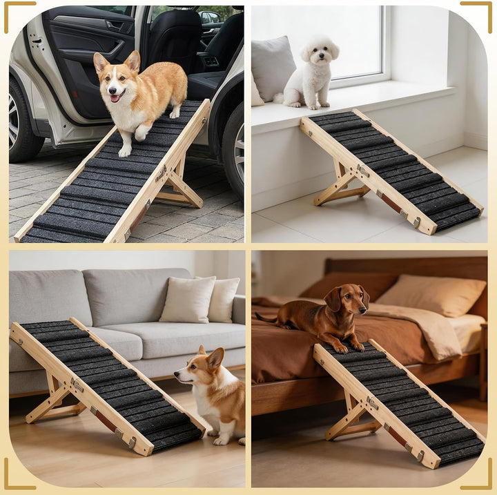 Hundetreppe für Kleine Hunde, Treppe für Hunde rutschfest, Verstellbar Hundetreppe Bett Extrabreite