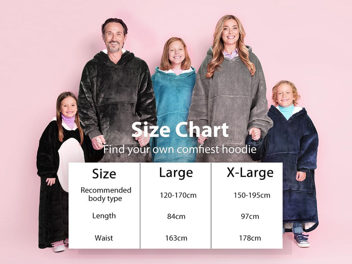 Catalonia Classy Oversized Sherpa Hoodie Decke, grosses Kapuzen-Sweatshirt für Frauen, weiche gemütl