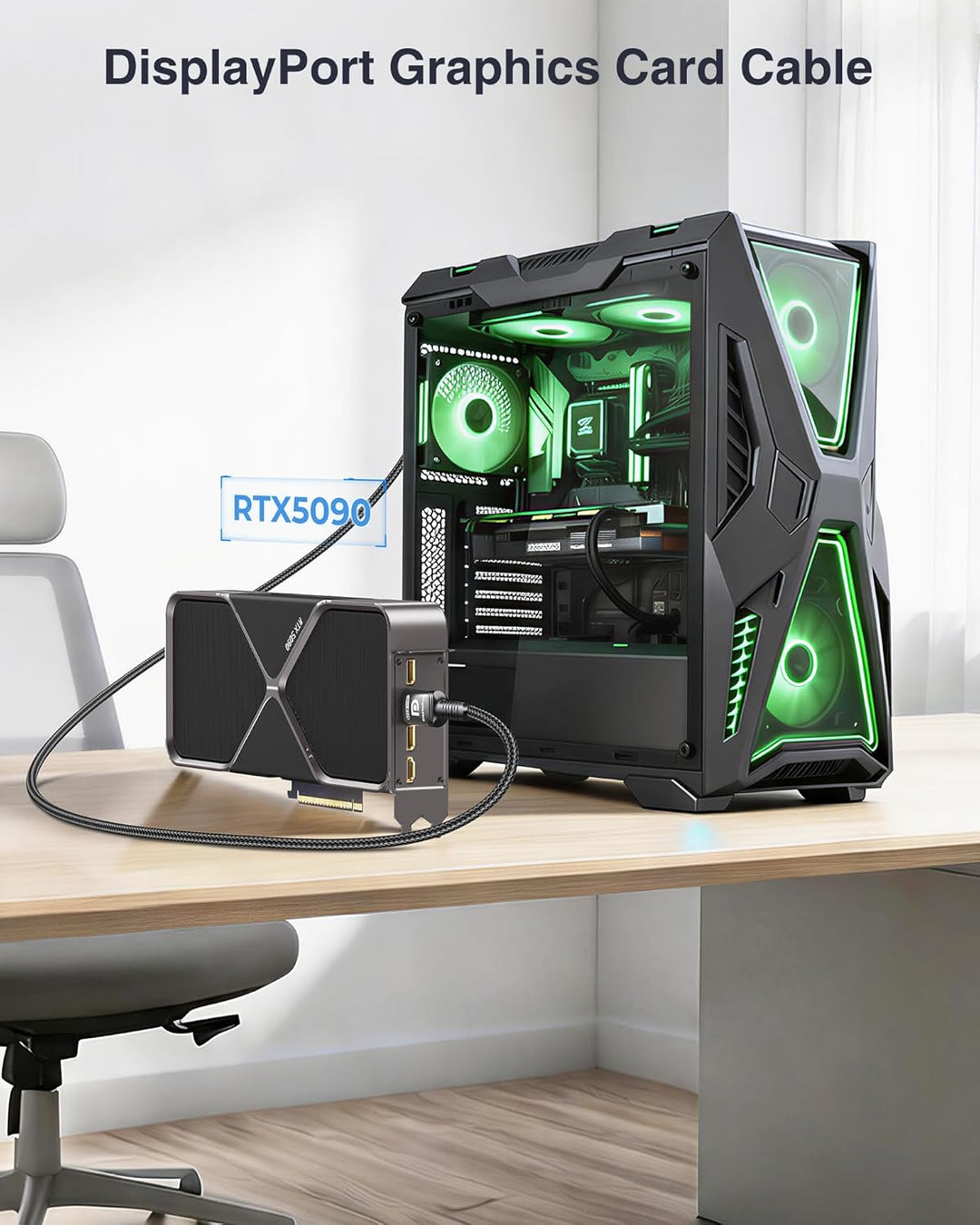 10K 8K 4K DisplayPort 2.1 Kabel 54Gbps 7.5M, VESA Zertifiziertes DP zu DP Kabel 4K 240Hz 144Hz 120Hz