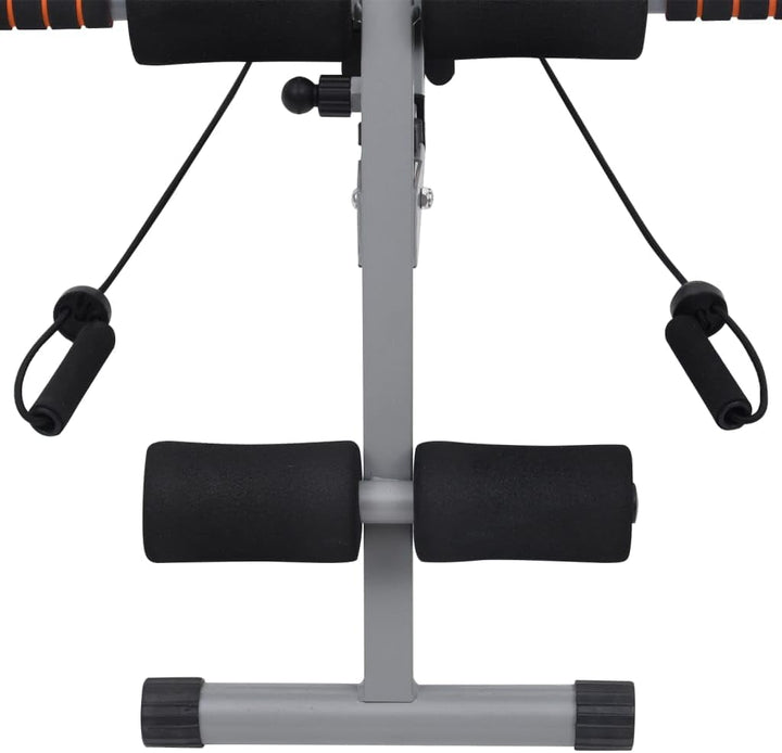 vidaXL Bauchtrainer in L-Form mit Elastischen Bändern Verstellbare Rückenlehne Rückentrainer Bauchmu