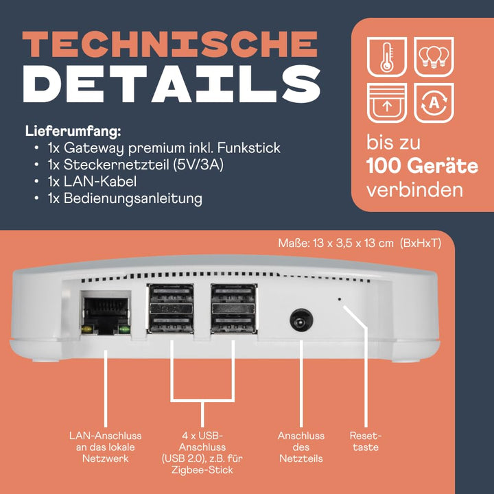 HOMEPILOT Gateway Premium - Smart-Home-Zentrale zur Steuerung Aller smarten HOMEPILOT Produkte per k