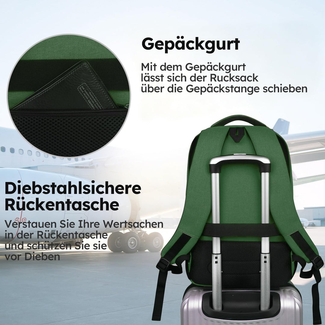marcello Laptop Rucksäcke mit USB-Ladeanschluss Herren Damen für Arbeit Schule Uni Schulrucksack für