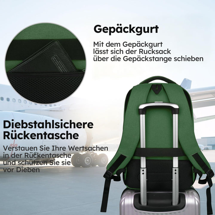 marcello Laptop Rucksäcke mit USB-Ladeanschluss Herren Damen für Arbeit Schule Uni Schulrucksack für