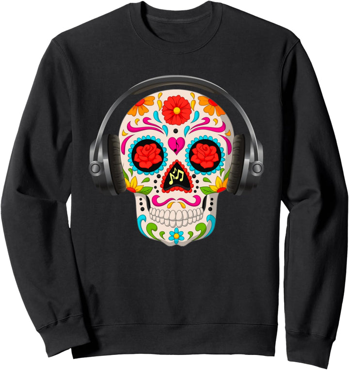 Dj Sugar Skull Headphones Sweatshirt