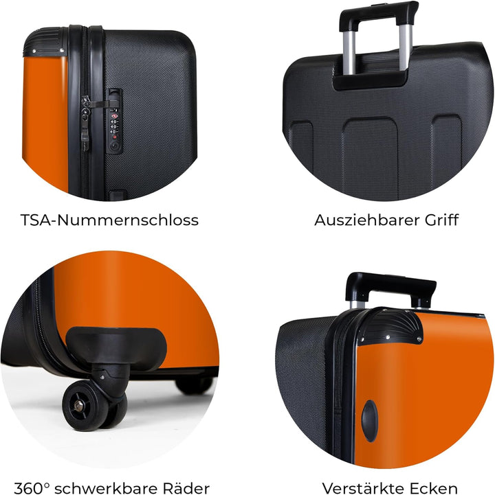 NoBoringSuitcases.com® Koffer XL Gross 77x51.5x28 cm Hartschale Reisekoffer 4 Rollen Leicht Koffer T