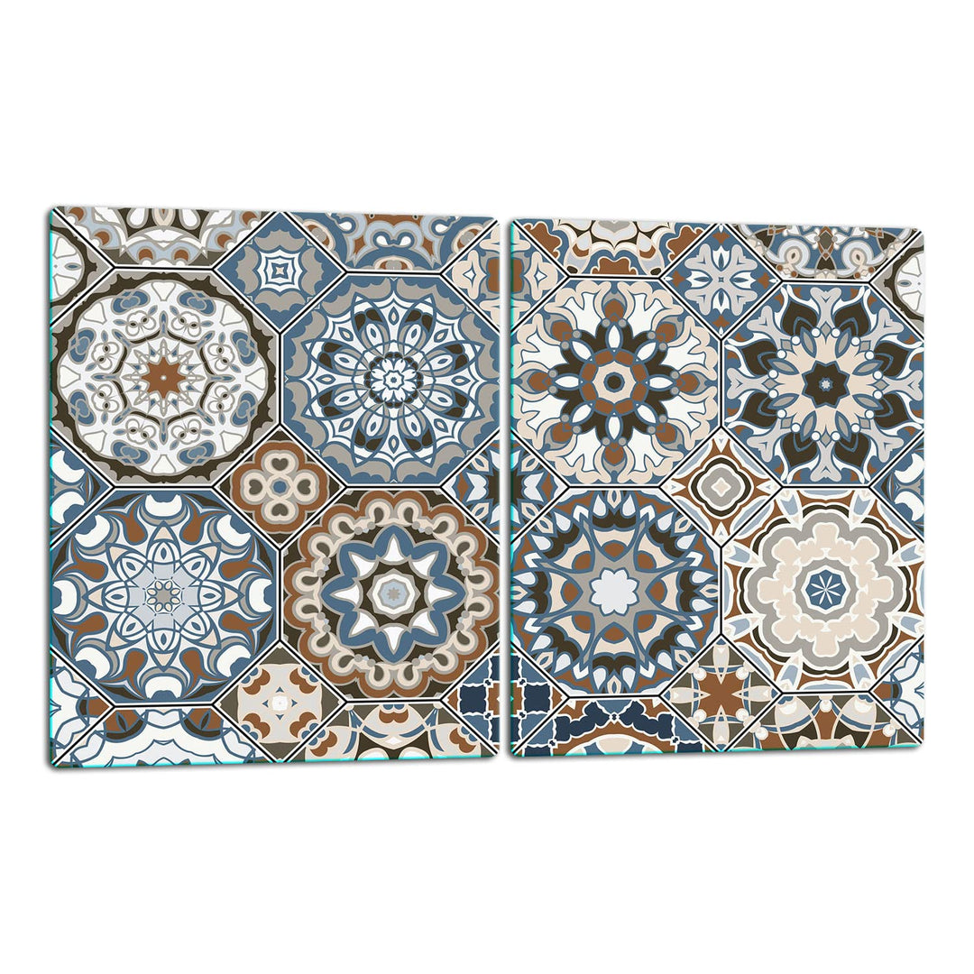 TMK | Herdabdeckplatten ceranfeld 2 Teilig 40x52 cm | Ceranfeldabdeckung Küche Elektroherd Induktion