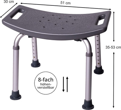 ONVAYA Badhocker 150kg grau| Duschhocker | Duschsitz | Duschstuhl Badhocker grau 150