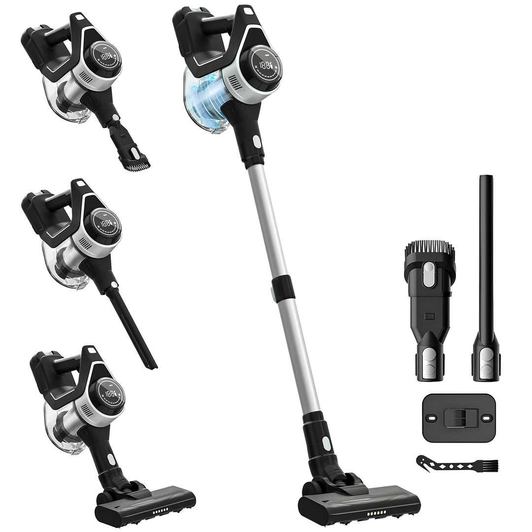 Powell Akku Staubsauger Kabellos, 15000Pa, 140W, 30 Min, 1,2 L, 2-in-1 Stabstaubsauger mit Flex-Rohr