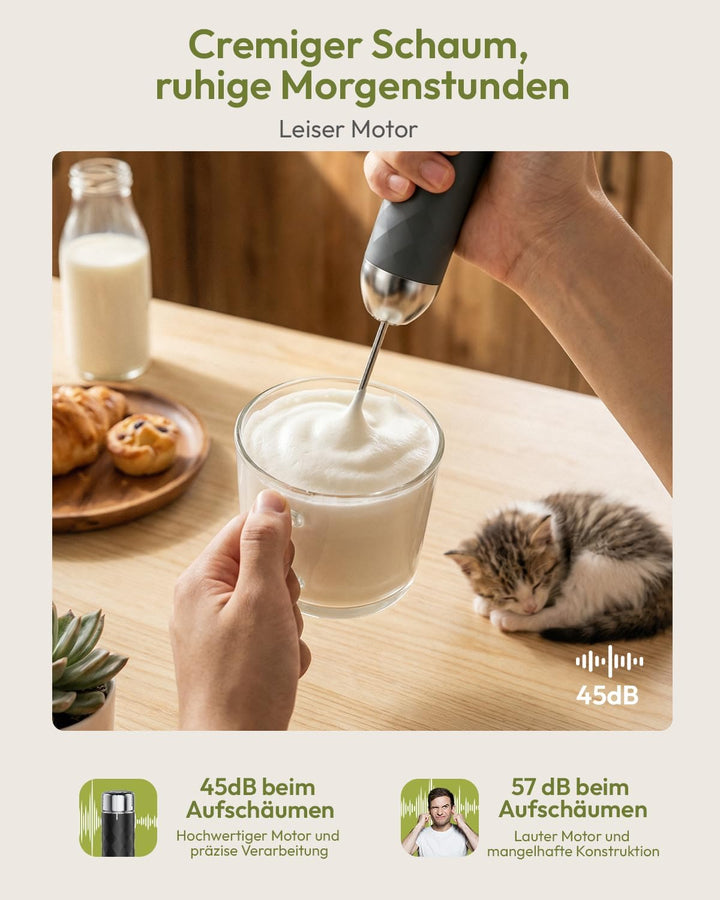 Maestri House Milchaufschäumer Mit Stufenloser Geschwindigkeitsregelung, Usb Aufladbar Milchaufschäu