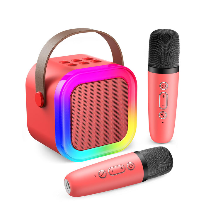 Fede Karaoke Maschine für Kinder Erwachsene, Mini Karaoke Maschine mit 2 Mikrofonen, Tragbarer Bluet