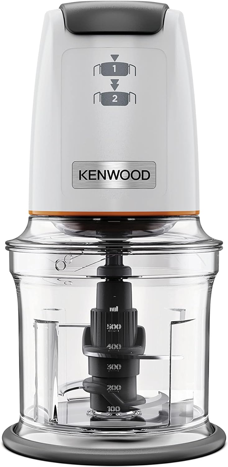 Kenwood EasyChop CHP61.000WH, Vier-Klingen-Zerkleiner, 0,5 l, Druckbetrieb, 2 Geschwindigkeiten, rut