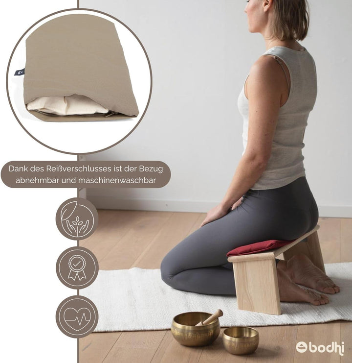Bodhi Meditationsbank Auflage | Sitzauflage aus Baumwolle | Bequeme & Weiche Polsterung | Sitzunterl