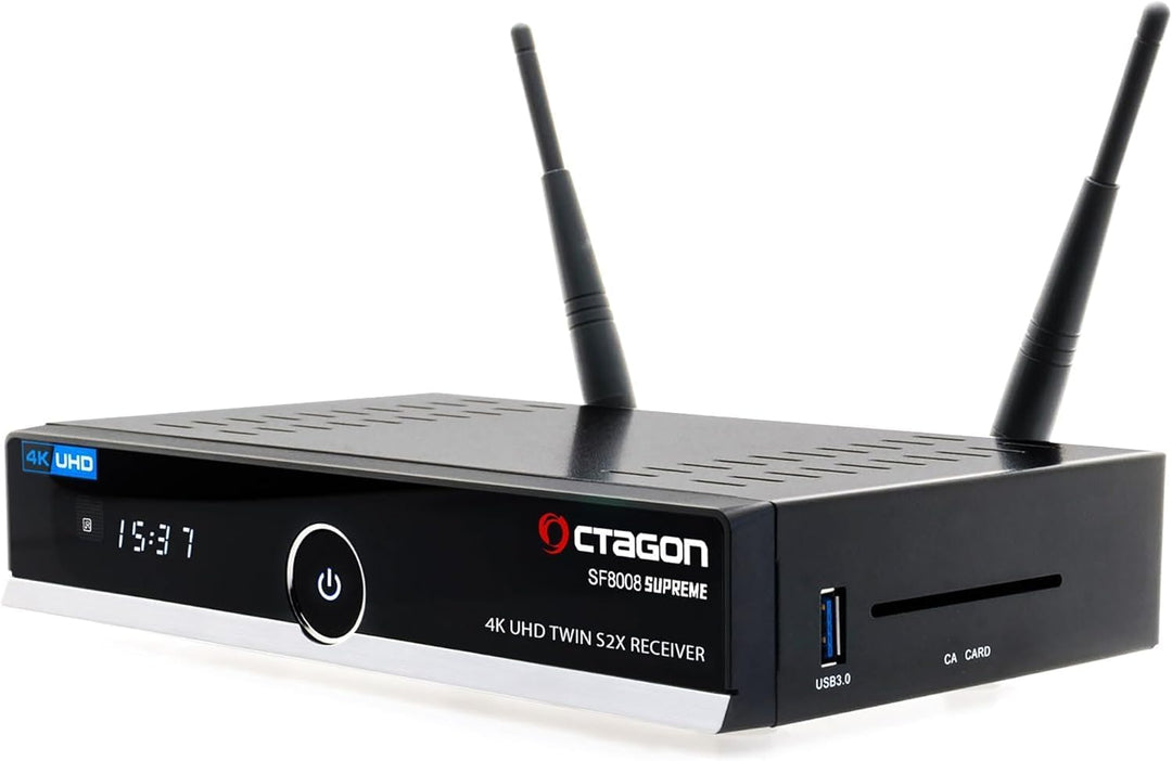Octagon SF8008 UHD 4K Supreme Twin Sat Receiver + 2TB Festplatte INTERN, 2X DVB-S2X Tuner, E2 Linux