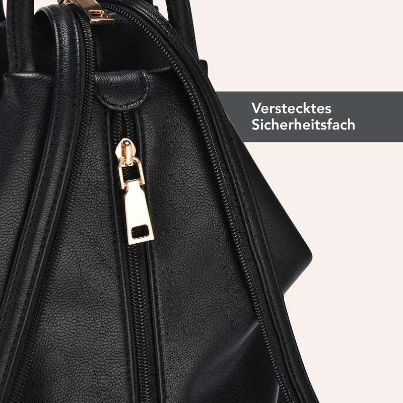 DONBOLSO Damen Rucksack Tasche Umhängetasche Lederimitat 2-in-1 - Ledertaschen Frauen mit verstärkte