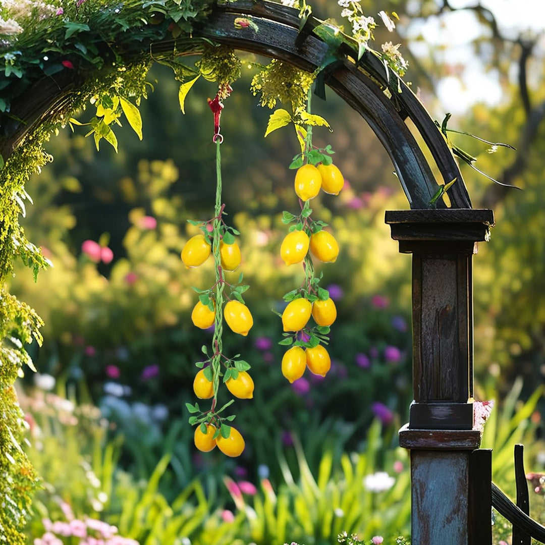 Simulations Zitronenschnur 2 Bündel Künstliche Zitronen Mit Aufhänger 20.47 Zoll Hängende Deko Für K
