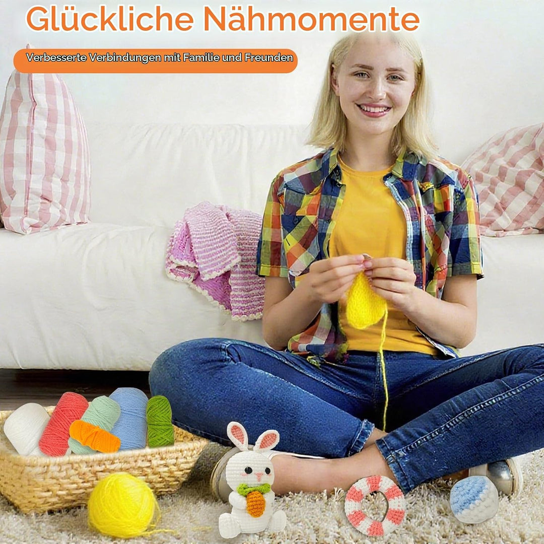 Lonsien Häkelset für Anfänger Tiere Crochet Set mit deutschem Sprachführer Schritt für Schritt Häkel
