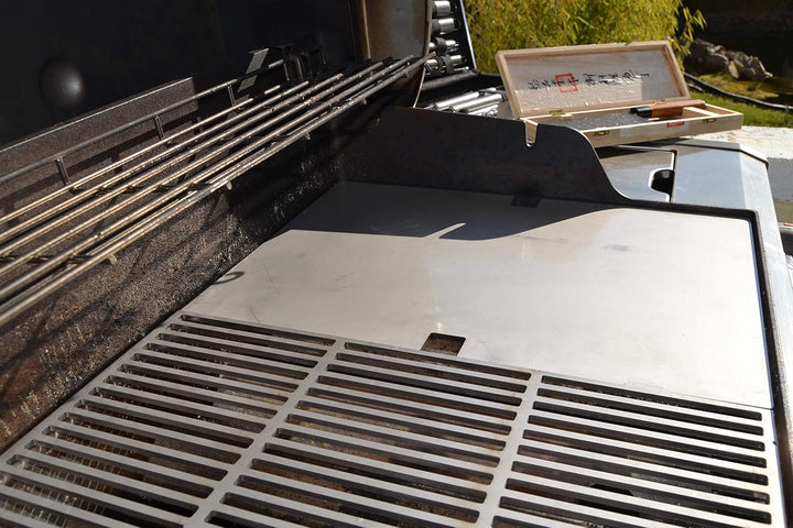 GRILLPLATTE/PLANCHA Edelstahl V2A 1.4301 passt für Grills Weber Spirit E-310 / E-315 / E-320 / E-325