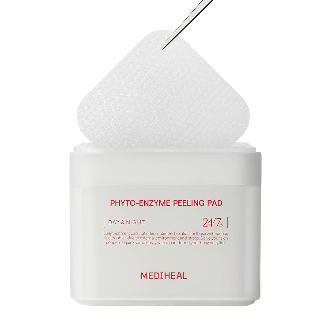 MEDIHEAL Phyto Enzym-Peeling-Pad – Vegane Gesichtserneuerung Gaze-Pads mit LHA & Papaya Enzym – Pore